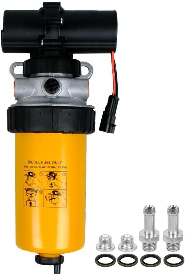 87802202 87802238 12V Fuel Pump Filter Compatible with New Holland LS180 LS190 LX865 LX885 LX985 2550 HW300 HW320 555E 575E 655E 675E Replace 87801995 87801794 87802203