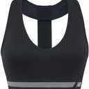 New Balance Seamless Wirefree V-Neck, T-Back Racer Sports Bra with Allover Texture, XL