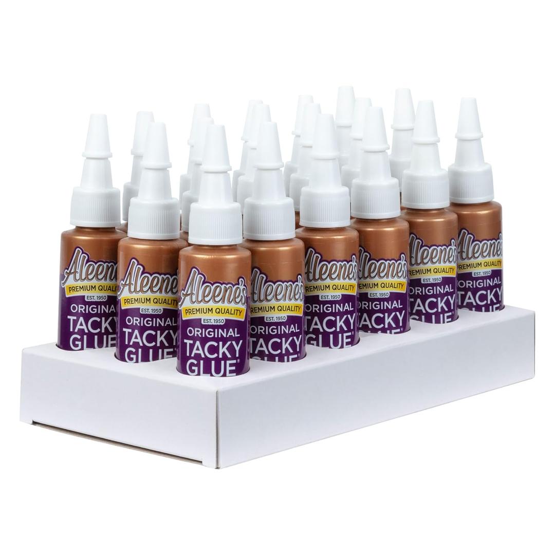 Aleene's Original Tacky Glue Mini-Bottle, All Purpose Adhesive, Perfect for Crafts and DIY Projects, Dries Fast and Clear, .66 fl oz 18-Pack
