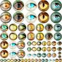 Zomiboo 70 Pcs 40/25/16/8 mm Large Assorted Dragon Glass Eyes Halloween Mixed Printed Cabochon Animal Eyes 4 Sizes Cabochons for Doll Props Craft DIY Jewelry Making Toys Supplies(Modern Style)