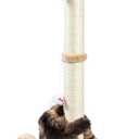 ANWA 32" Tall Cat Scratching Posts for Indoor Cats, 3-in-1 Vertical Cat Scratching Post with Plush Toys, Premium Sisal Post for Cats at All Ages with Reinforced Stable Base, Beige