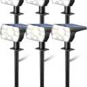 Kaxiida Solar Lights Outdoor Waterproof IP68, 3 Lighting Models Solar Powered Spot Lights Outdoor, 56LED Solar Lights Dusk to Dawn for Yard Patio Garden Pathway Landscape Lighting (White)