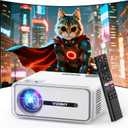 [Built-in Apps] Smart Projector with WiFi and Bluetooth, VIZONY Native 1080P Projector with Streaming APPs, Dolby Audio, Portable Mini Projector for Indoor Outdoor Use (White)