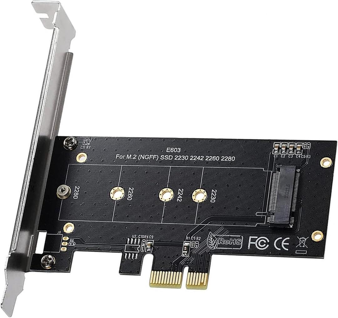 Black M.2 PCIe to PCIe 3.0 x1 NVMe Controller Expansion Card for M-Key M.2 SSD 2280/2260/2242/2230 Riser Card,Supports M2 NGFF PCI-e 3.0, 2.0,1.0 Memory Card Adapters Memory Card Accessories