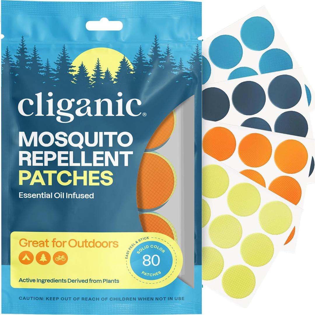 Cliganic Mosquito Repellent Stickers (80 Pack) - Patches for Kids & Adults, Natural DEET-Free, Citronella Essential Oil Infused Cliganic Mosquito Repellent Stickers (80 Pack) - Patches for Kids & Adults, Natural DEET-Free, Citronella Essential Oil Infused