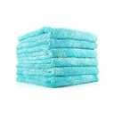 The Rag Company - Eagle Edgeless 450 (3-Pack) Professional Korean 70/30 Blend Super Plush Microfiber Detailing Buffing Polishing Drying Towels for Cars 16x16 in, Teal Blue