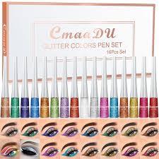 CMAADU 16 Colors Glitter Metallic Liquid Eyeliner Set BBD: 03/13/2027