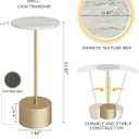 Drink Table Pedestal, Round Side Table, Drink Tables for Small Spaces, Pedestal End Table, Small Pedestal Table (Gold)