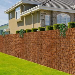 2 Pack Natural Reed Fence,6FT X 16.4FT Bamboo Fencing Privacy Reed Screening for Outdoor, Gallery, Restaurant, Hotel, Patio (Brown)