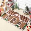  Tinideya Christmas Gingerbread House Doormat 23.6 x 13.7 Inch Cute Brown Christmas Welcome Artificial Coir Door Mat Gingerbread Non Slip Entrance Rugs for Indoor Outdoor Bathroom Kitchen Decor : Patio, Lawn & Garden