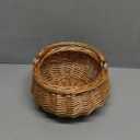 Small Gift Wicker Picnic Basket with Handle,Willow Flower Girl Basket for WeddingsGarden and Home Decor -Wicker Storage Basket-Natural