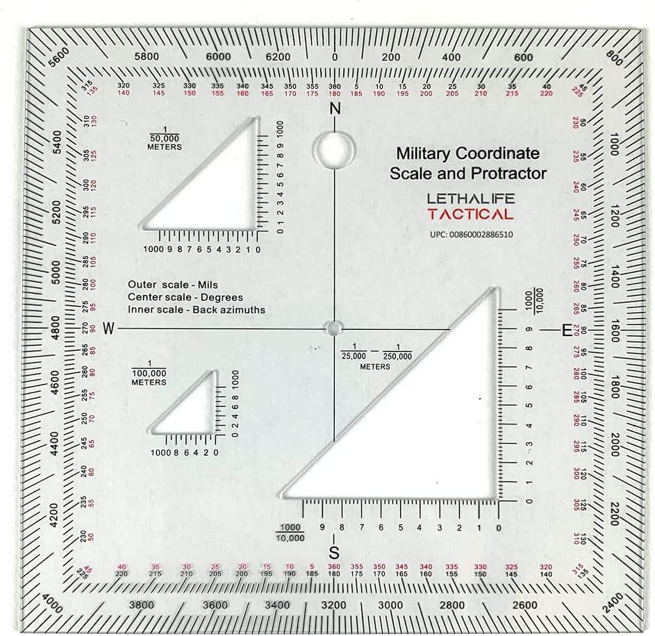 Military Protractor - Perfectly Cut for Land Nav