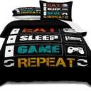 lris Bedding Gaming Comforter Set Twin Size for Boys Kids Game Room Decor Video Game Gamer Comforter Teens Bedroom Gamepad Bedding Set All Season (A08, Twin)
