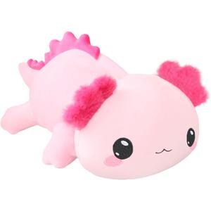 SQEQE Weighted Axolotl Plush, Weighted Axolotl Stuffed Animal, Cute Plushies Soft Pink Pillow Toy Gift for Kids Adults 23.6 Inch, 3.1 Lbs