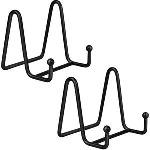 Plate Stands for Display - Iron Easel Stand Plate Holder Display Stand Picture Frame Stand for Pictures | Photo|Decorative Plate |Dish | Tabletop Art - 3 inch-Black