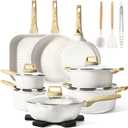 GiPP 21PCS Pots and Pans Set Nonstick, Granite Induction Cookware Sets with Frying Pans, Saucepan & Cooking Pots, Easy Clean Non Stick Pots and Pans, 100% PFOA Free