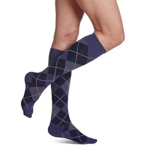 Sigvaris Womens Style Microfiber Patterns 830 Closed Toe Calf-High Socks 20-30mmHg, Medium