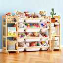 Toy Storage Organizer with 6 Shelves and 12 Bins, Toy Organizers and Storage Shelf with Bookshelf and Bookcase, Toys Box for Kids Room & Playroom & Bedroom & Nursery, 53.9"x31.5"x11"