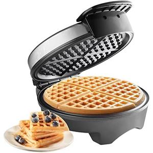 Waffle Maker by Cucina Pro- Griddle Makes 7 Inch Thin, American Style Waffles for Breakfast- NonStick Waffler Iron w Adjustable Temperature Control & Recipe Guide, Easy Use Kitchen Appliance Essential