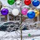 12 Pcs 10" PVC Inflatable Christmas Ornaments - Indoor/Outdoor Holiday Yard Decor Balls, Blow-Up Xmas Tree Decor for Front Decorations, Lawn & New Year Festive Decoration