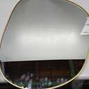 Asymmetrical Mirror for Wall Decor 21"*27", Modern Gold Framed Wall Mirror for Living Room Bathroom Bedroom Entryway ELE-STOU-0065Gold (27"L x 21"W, Gold)