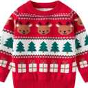 Ugly Christmas Sweater for Girls Funny Xmas Knit Pullover Shirts Kids Child Holiday Jumper Tops Outfit  (5-6 Years, Red & Green & White)