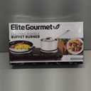 Elite Gourmet EDB-302BF Countertop Double Cast Iron Burner, 1500 Watts Electric Hot Plate, Temperature Controls, Power Indicator Lights, Easy to Clean, Black