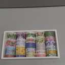 Floral Washi Tape Set 24 Rolls, Spring Decorative Masking Tape for Junk Journal, Scrapbooking Supplies, DIY Crafting Supplies