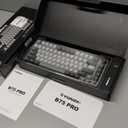 YUNZII B75 PRO Wireless Mechanical Keyboard,75% Layout with Knob,Hot Swap Gasket Custom Structure,Creamy Pre-lubed Switches,RGB Backlit,BT/Type-C/2.4G for Win/Mac(Cocoa Cream V2 Switch,Dark Grey)