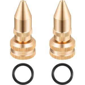 Feekoon 2 Pack Brass Adjustable Nozzle Replacement Compatible with Roundup 181331, All Brass Screw on Cone Nozzle Repair Kit having Gaskets Compatible with Scotts, Roundup, Smith Lawn, Garden Sprayer