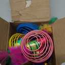 Jecery 5 Pcs 5 Pcs Cat Spring Balls Toys Stretchable Rolling Balls Colorful Playful Coils Interactive Spring Action Toy Caged Rats for Kitten Cat Pet Supplies (Mouse, Rainbow Color)