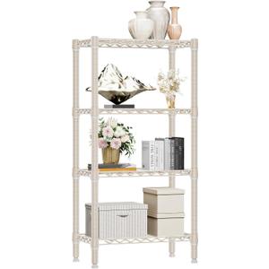 M MZG 1000 lbs 4-Shelf Standing Storage Shelves Heavy Duty Metal Shelving Unit Adjustable Wire Rack for Office Garage Kitchen, Light Tan 11.8 D x 23.6" W x 47.5" H