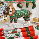 4-Pack Christmas Dog Pajamas Xmas Pet Clothes Warm Fleece Puppy Cat Jammies Christmas Dog Onesie Outfit Pet Four Leg Shirt Jumpsuit Costume for Small Dogs XS