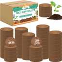 ZeeDix 50pcs(40mm) Coco Coir Pellets Potting Soil Indoor Plants, Compressed Coconut Coir Soil Pellets Seed Starting Pellets Soil Discs for Planting Flowers Bonsai Herbs Plants and Vegetables