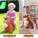 ZOOJOY Bouncy Horse Hopping Toys, Inflatable Animal Horse Toys for Toddlers, Outdoor Indoor Bounce and Ride On Bouncer for Boys Girls, Birthday Gifts for 18 Months 2 3 4 5 6 Year Old with Pump