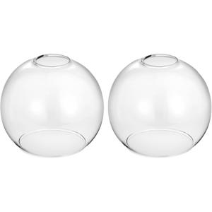 2 Pack Clear Glass Shades Globes, Glass Lamp Shade Covers Replacements, 1.65 In Fitter 5.1 In Height 5.9 In Diameter Transparent Lampshades for Light Fixtures Chandelier Wall Sconces Pendant Lights