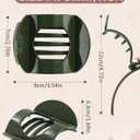 2 x 6 PCS Flat Hair Clips for Women Medium Non-slip Flat Claw Clip Strong Grip Hair Claw Clips Hair Barrettes for Women (Dark Blue+Dark Green+Khaki+Red+Light Pink+Dark Gray)