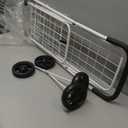 Whitmor Folding Utility Shopping Cart with Wheels, Heavy Duty Metal Grocery Cart, Portable Foam Handle, Rolling Collapsible Trolley for Groceries, Laundry, Storage, White