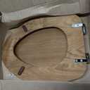Mayfair Natural Oak Veneer Toilet Seat with Chrome Hinges, Elongated, Wood