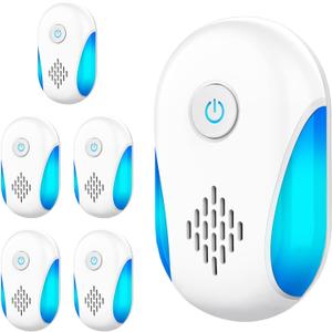 2025 Upgraded Ultrasonic Repellet 6 Packs, Indoor Ultrasonic and Repellent for Roach, Rodent, Mouse, Bugs, Ant, Mosquito, Mice, Spider, Electronic Plug in Pest Control