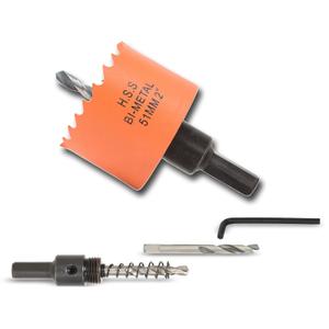 2 inch Hole Saw with Arbor for Cutting Metal Wood and Plastic, 51mm Bi-Metal Hole Cutter for Different Project with Smooth and Flat Drilling Edge, Fast Chip Removal