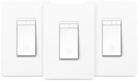 Kasa Smart Dimmer Switch HS220P3, Single Pole, Needs Neutral Wire, 2.4GHz Wi-Fi Light Switch Works with Alexa and Google Home, UL Certified,, No Hub Required, 2-Pack