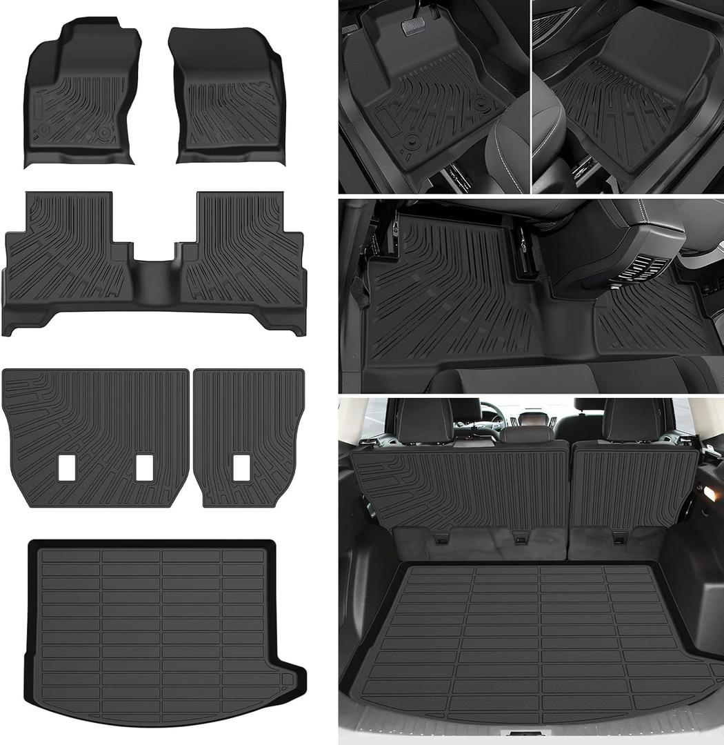 Escape Floor Mats & Cargo Liner w/Backrest Mat Fit for Ford Escape 2013-2019, All Weather Floor Mats for Escape Accessories Heavy Duty Waterproof