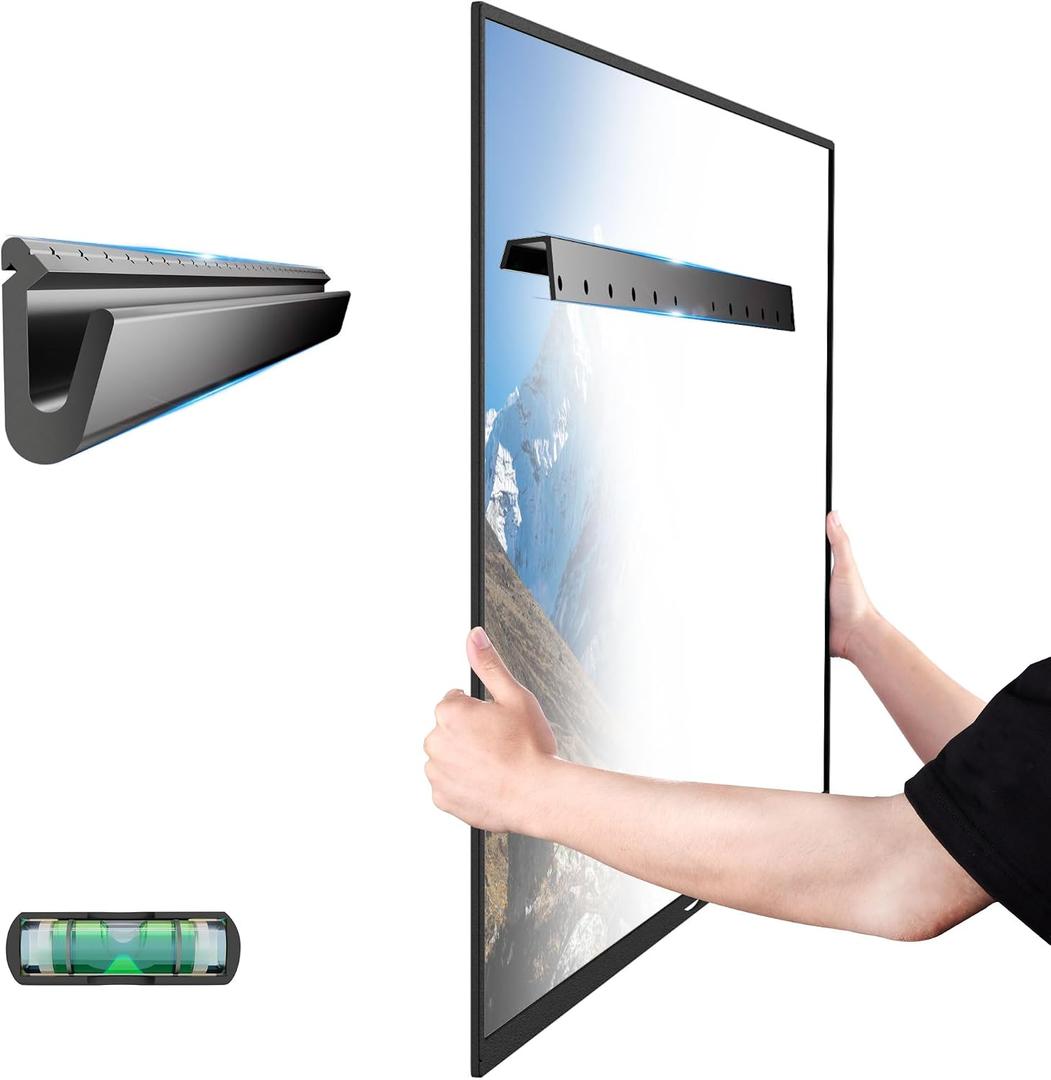 HYPIGO No Stud Drywall TV Mount, Studless TV Wall Mount for Most 32–75 Inch TVs, Tv Hanger Bracket, Max VESA 600×400 mm Up to 150 lbs, No Drill, Easy Installation with New Bubble Level Included