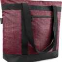 BeeGreen Cooler Bag Soft Leakproof Insulated Tote with Zipper for Beach Travel Grocery (Wine)