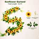 Naidiler Vibrant Full Sunflower Garland for Decoration, 6.2Ft Pretty Sunflower Vine for Wedding Baby Shower Boho Birthday Party Table Room Backdrop Dcor