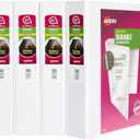 Avery Durable View 3 Ring Binders for Home School Supplies, Office Supplies, or Home Organization, 1.5" Slant Ring, 4 White Binders (17576)