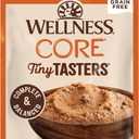Wellness CORE Tiny Tasters Pate Adult Wet Cat Food, Natural, Protein-Rich, Grain Free, 1.75 Ounce Pouch, 12 Pack (Chicken), BB Date: 10/02/2026