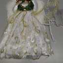 Christmas Tree Topper Angel with Lights, Xmas Tree Toppers Decorations with Timer, 12.5 in Lighted Treetop Ornaments for Indoor Holiday Decor (Yellow)