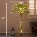 Hairui Artificial Palm Tree with 220 LED Fairy Lights, 6FT for Indoor Outdoor Office Home Patio Pool Decoration
